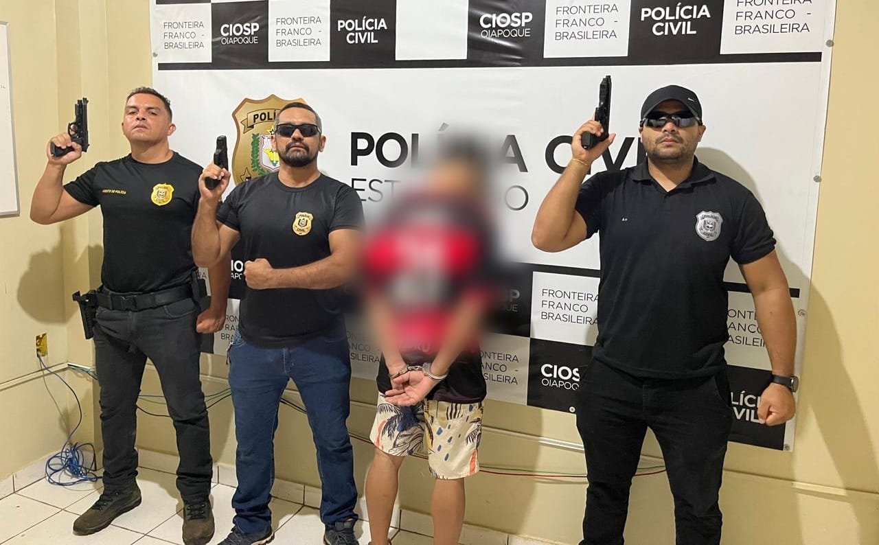 EM OIAPOQUE, POLÍCIA CIVIL PRENDE HOMEM ACUSADO POR HOMICÍDIO E INDIVÍDUO CONDENADO POR ESTUPRO DE VULNERÁVEL